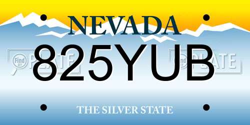 825YUB Nevada License Plate