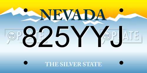 825YYJ Nevada License Plate