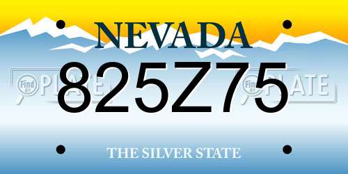 825Z75 Nevada License Plate