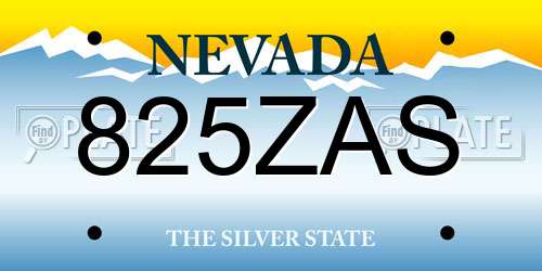 825ZAS Nevada License Plate