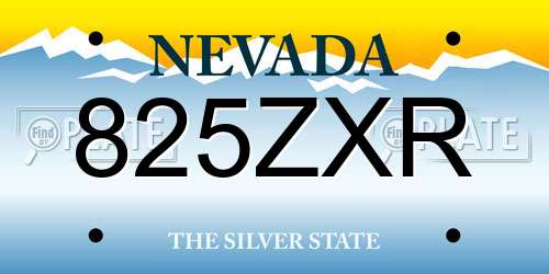 825ZXR Nevada License Plate