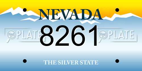 8261 Nevada License Plate