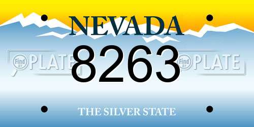 8263 Nevada License Plate