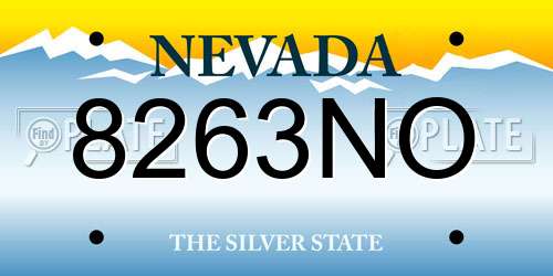 8263NO Nevada License Plate