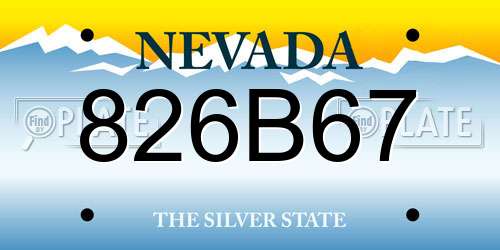 826B67 Nevada License Plate