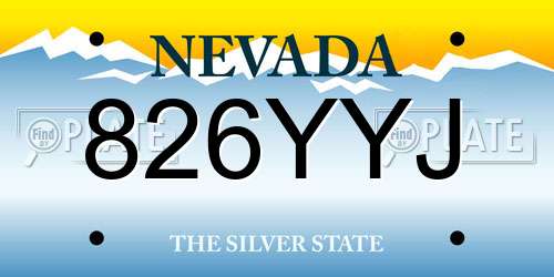 826YYJ Nevada License Plate