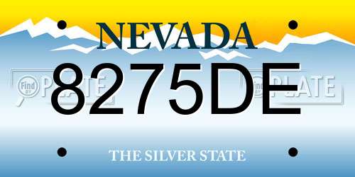 8275DE Nevada License Plate