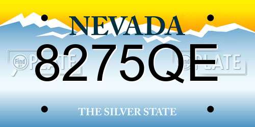 8275QE Nevada License Plate