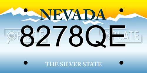 8278QE Nevada License Plate