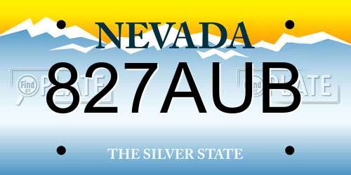 827AUB Nevada License Plate