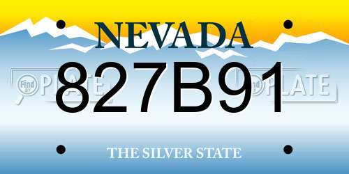 827B91 Nevada License Plate
