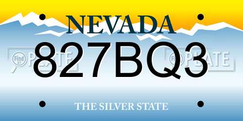 827BQ3 Nevada License Plate