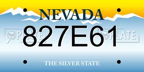 827E61 Nevada License Plate