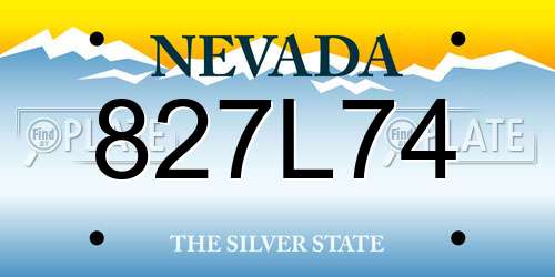 827L74 Nevada License Plate