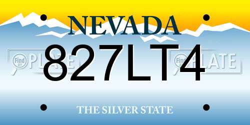 827LT4 Nevada License Plate