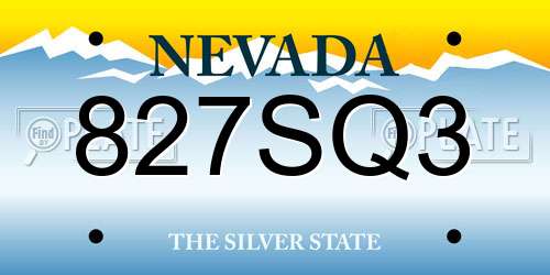 827SQ3 Nevada License Plate