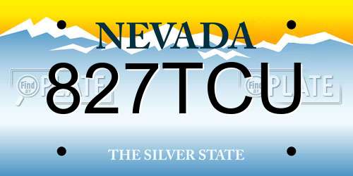 827TCU Nevada License Plate