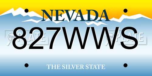 827WWS Nevada License Plate