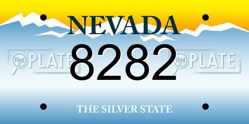 8282 Nevada License Plate