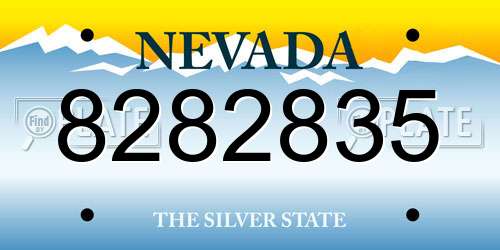 8282835 Nevada License Plate