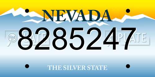 8285247 Nevada License Plate