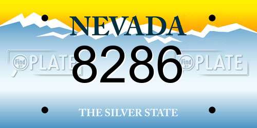 8286 Nevada License Plate