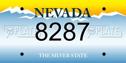 8287 Nevada License Plate