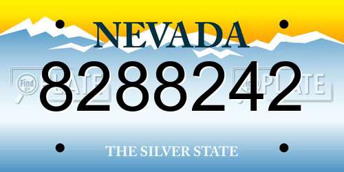 8288242 Nevada License Plate