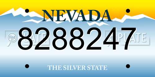 8288247 Nevada License Plate