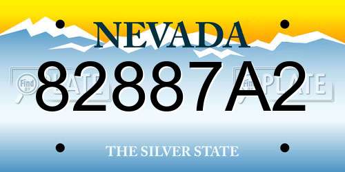 82887A2 Nevada License Plate