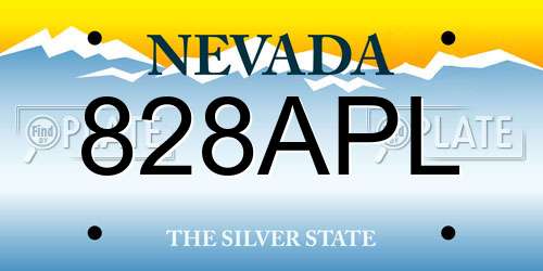 828APL Nevada License Plate