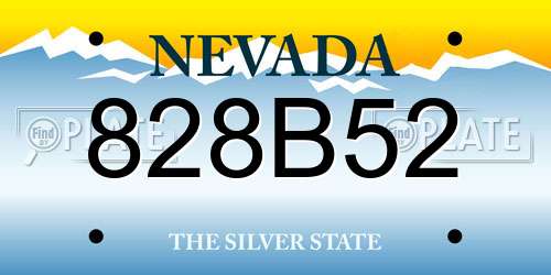 828B52 Nevada License Plate