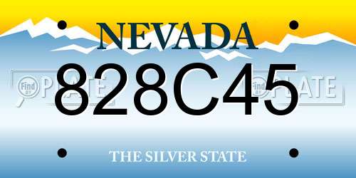 828C45 Nevada License Plate