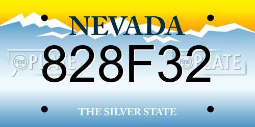 828F32 Nevada License Plate