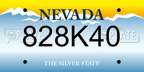 828K40 Nevada License Plate