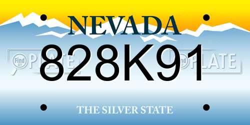 828K91 Nevada License Plate
