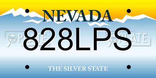 828LPS Nevada License Plate