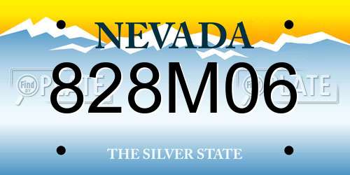 828M06 Nevada License Plate