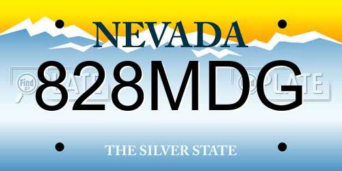 828MDG Nevada License Plate