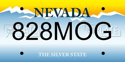 828MOG Nevada License Plate