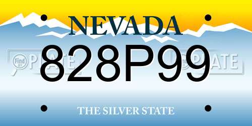 828P99 Nevada License Plate