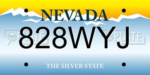 828WYJ Nevada License Plate