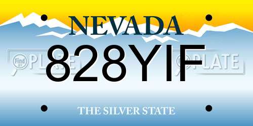 828YIF Nevada License Plate