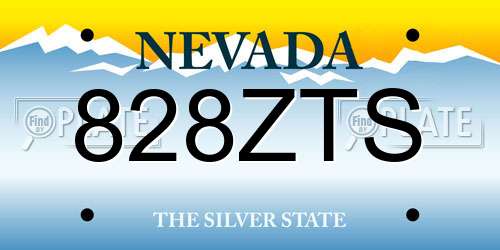 828ZTS Nevada License Plate