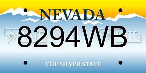 8294WB Nevada License Plate