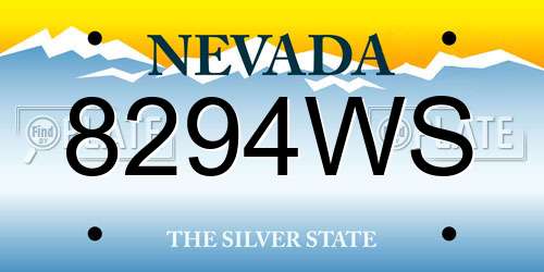 8294WS Nevada License Plate