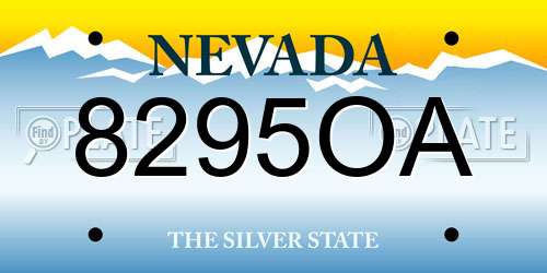 8295OA Nevada License Plate
