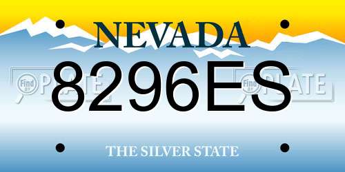 8296ES Nevada License Plate