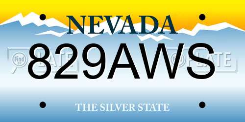 829AWS Nevada License Plate