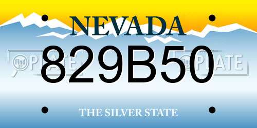 829B50 Nevada License Plate